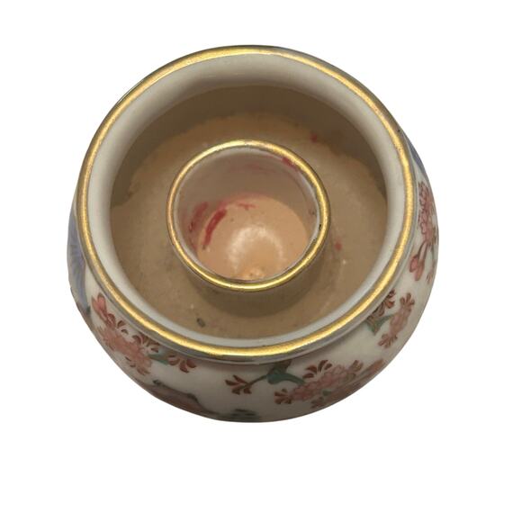 GUC Kosen Kutani China Candle Holder 2" Tall Holds Tapir Candle - Picture 3 of 5